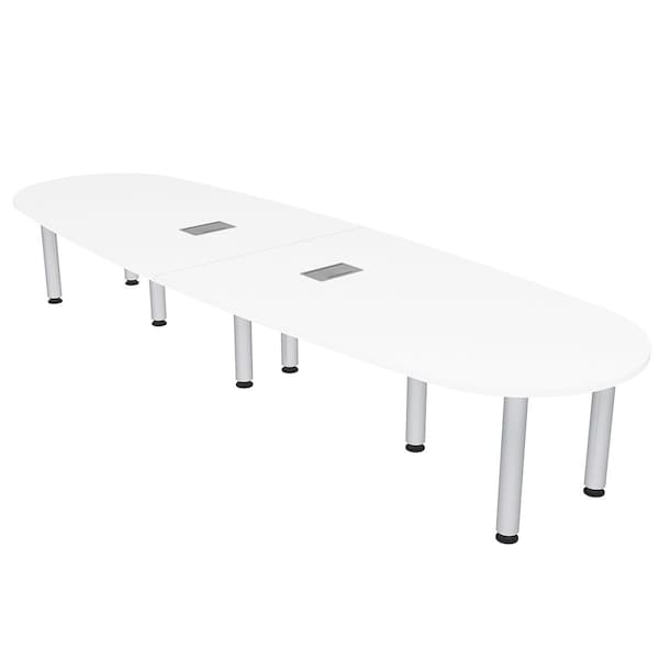 45 in W, 144 in L, 29 in H, Engineered Wood Top, White